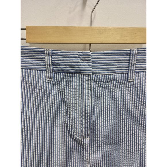 L.L. Bean Favorite Fit Womens Mini Skirt Size 10 Seersucker Striped Preppy - Picture 2 of 6